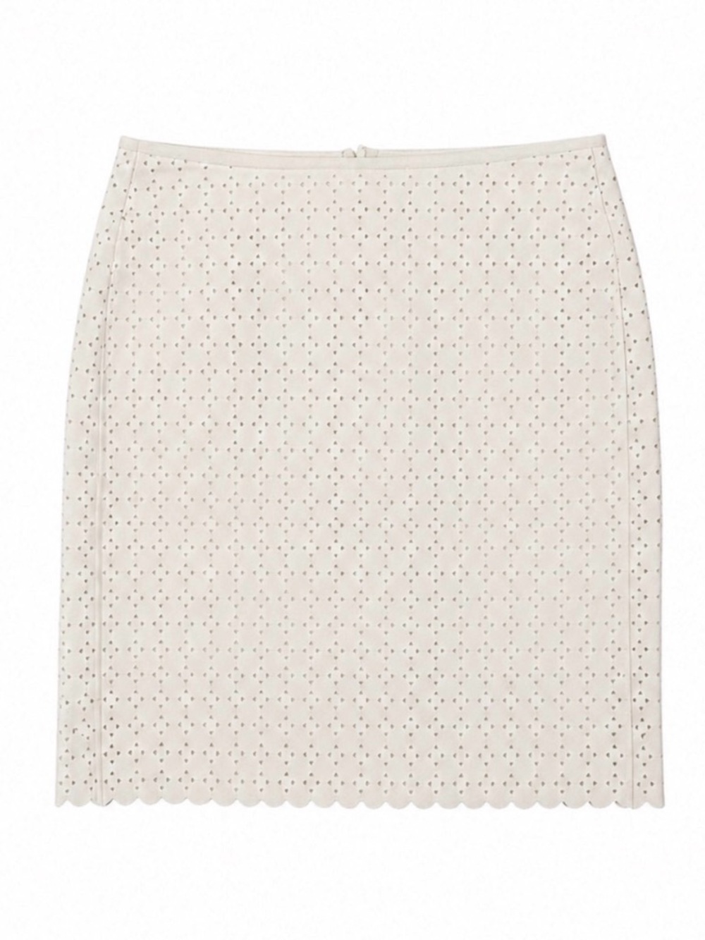 Taifun perforated geometric scallop hem skirt